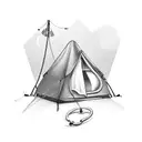 collection of camping tent and stethoscope and misfit and aquarium  tattoo design idea