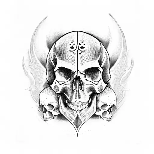skull sword tattoo design idea