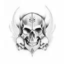skull sword tattoo design idea