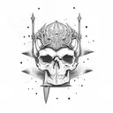 skull sword tattoo design idea
