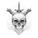 skull sword tattoo design idea
