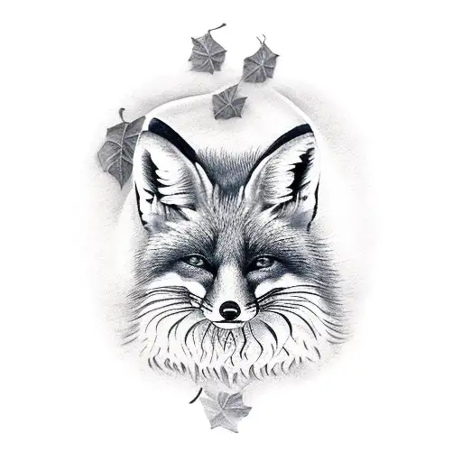 fox violin pumpkins tattoo design idea