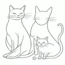 2 cats, 1 tall and slender, 1 short and chubby tattoo design idea