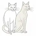 2 cats, 1 tall and slender, 1 short and chubby tattoo design idea