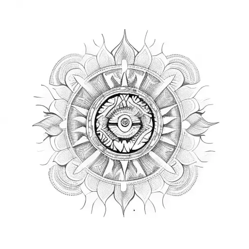 man sun mandala  tattoo design idea