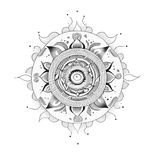sun mandala  tattoo design idea