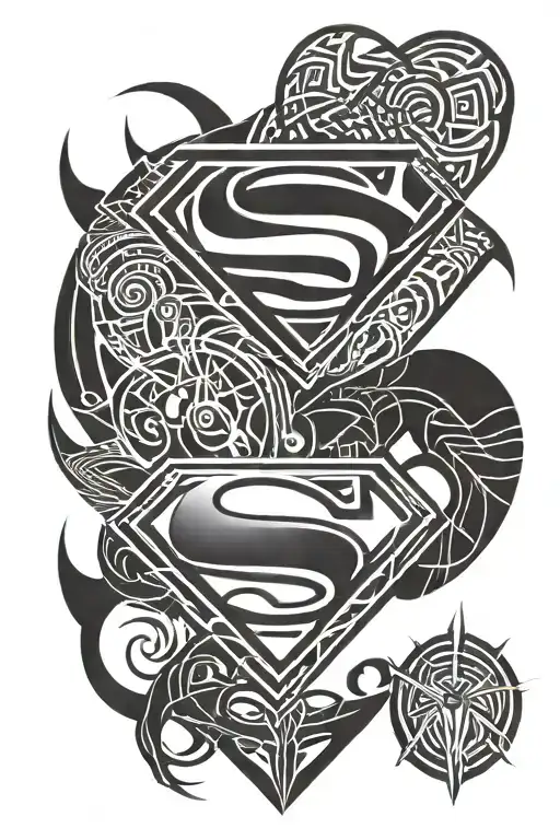 Superman & spiderman symbol tattoo design idea