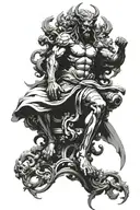 statue of god from solo leveling  tattoo design idea
