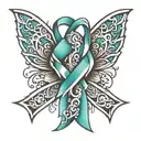 cervical cancer ribbon tattoo design idea