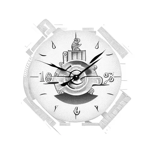 time clock tattoo design