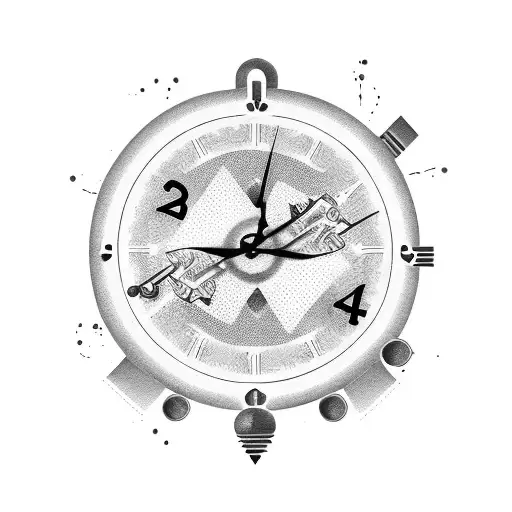 money leaking from a breaking clock tattoo design idea