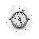 money leaking from a breaking clock tattoo design idea