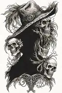 Scarecrow with skulls tattoo design idea