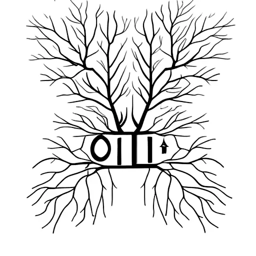 two trees one leafless upside down and one full of life right side up tattoo design idea