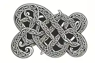 Celtic knotwork intertwined infinity symbols incorporated tattoo design idea