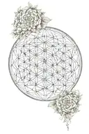 spirit guides, the numbers 444 333 1111, flower of life, intuition, love, scale, water, wind tattoo design idea