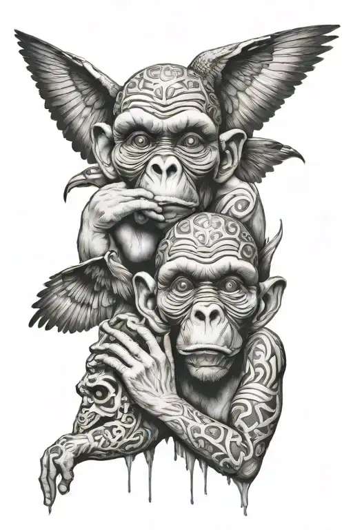 hear see speak no evil tattoo design idea