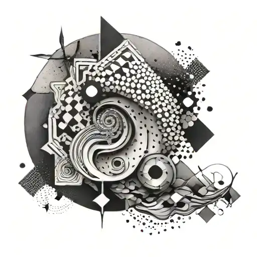 A tattoo representing the struggles of depression through abstract art tattoo design idea