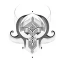 nice curvy and solid tattoo design idea