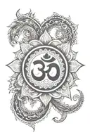 om ♾️ compassion wisdom tattoo design idea