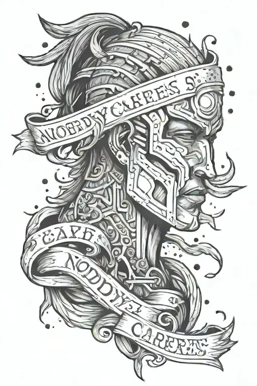 "Nobody Cares" with a surprise twist inspired by sparta and the curse marks From Sasuke around it tattoo design idea