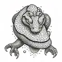 A geometric pattern inspired by alligator scales and water ripples tattoo design idea