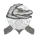 A geometric pattern inspired by alligator scales and water ripples tattoo design idea