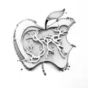 apple and tree representing fater and son tattoo design idea