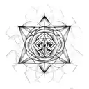 various sacred geometry symbologies and occultism symbologies around tattoo design idea