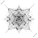 various sacred geometry symbologies and occultism symbologies around tattoo design idea