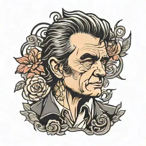 johnny cash  tattoo design idea