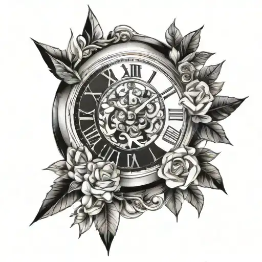reloj con flechas en el triceps  tattoo design idea