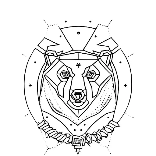 A minimalist tattoo incorporating symbols of bears, bulls, gold, and Dow Jones. tattoo design idea