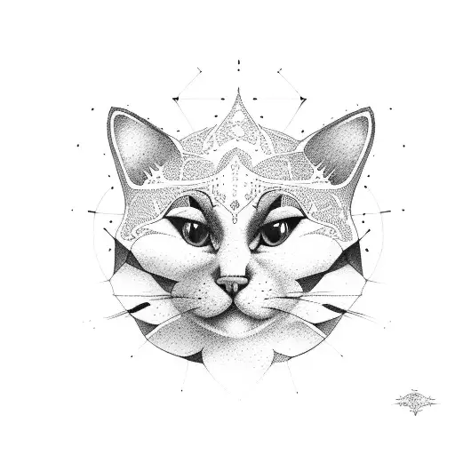 Gato san bernardo  tattoo design idea