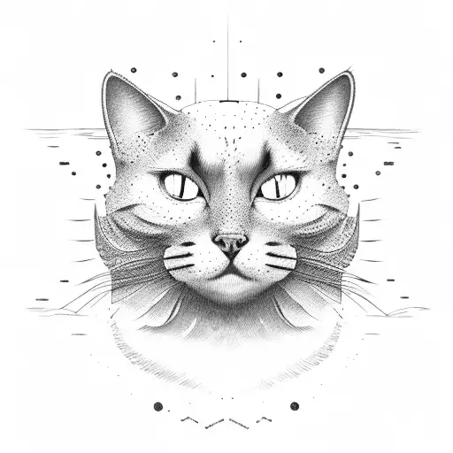 Gato san bernardo  tattoo design idea
