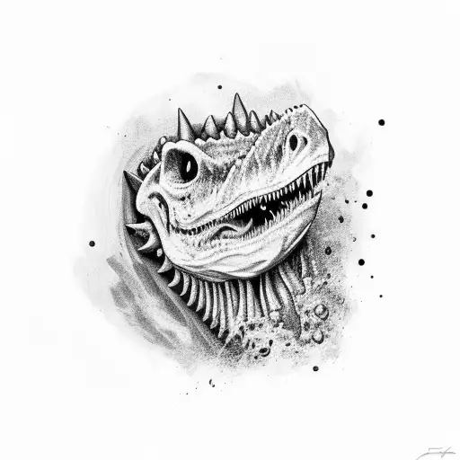 carnotaurus skull tattoo design idea