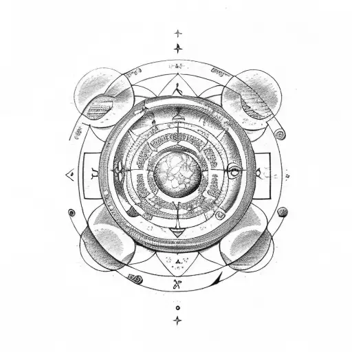astrology alchemy zodiac planets sacred geometry tattoo design idea