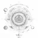 astrology with alchemy symbols and zodiac symbols of planets in sacred geometry tattoo design idea