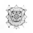 astrology with alchemy symbols and zodiac symbols of planets in sacred geometry tattoo design idea