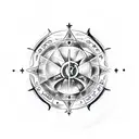 astrological cross with phoenix in sacred geometry tattoo design idea