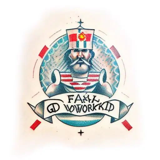 God, hard work, family, and croatia tattoo design idea