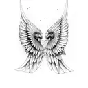 fish eagle wings spread centered  tattoo design idea