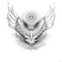 fish eagle wings spread centered  tattoo design idea