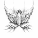 fish eagle wings spread centered  tattoo design idea