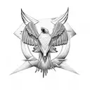 fish eagle wings spread centered  tattoo design idea