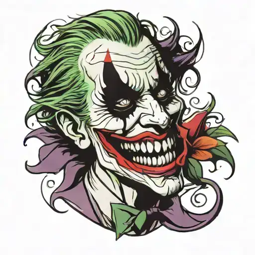 sorry in joker lips tattoo design idea