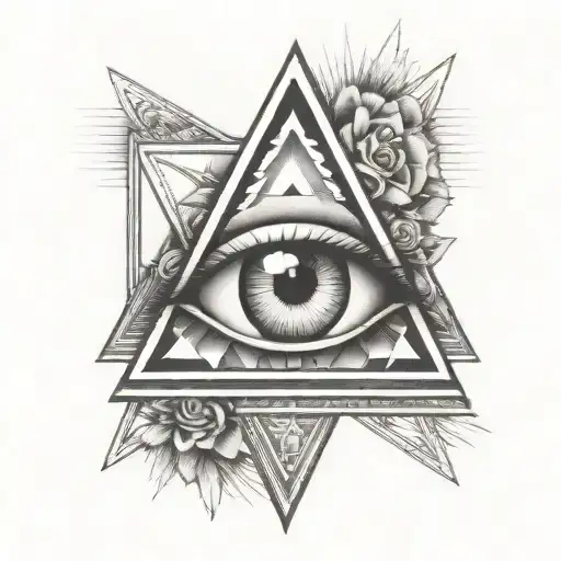 Illuminati Eye in a simple triangle tattoo design idea
