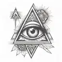 Illuminati Eye in a simple triangle tattoo design idea