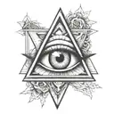 Illuminati Eye in a simple triangle tattoo design idea
