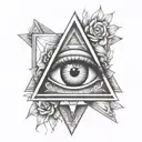 Illuminati Eye in a simple triangle tattoo design idea